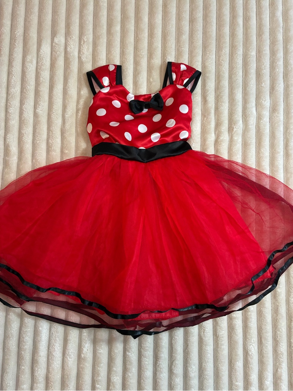 Minnie Mouse Inspired Dress Girls Size 4/5 Red Polka Dot Tulle